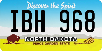 ND license plate IBH968