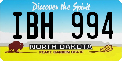 ND license plate IBH994