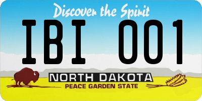 ND license plate IBI001