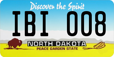 ND license plate IBI008