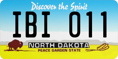 ND license plate IBI011