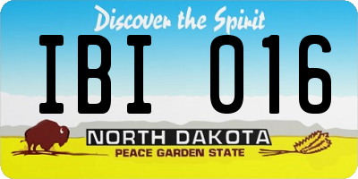 ND license plate IBI016