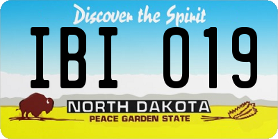 ND license plate IBI019