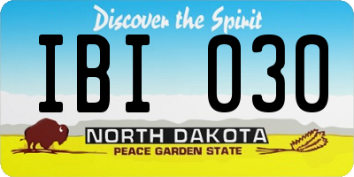 ND license plate IBI030