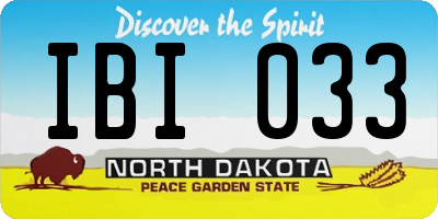 ND license plate IBI033
