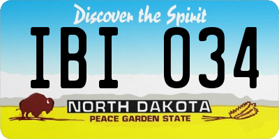 ND license plate IBI034