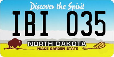 ND license plate IBI035