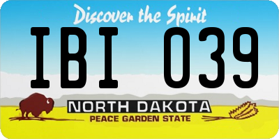 ND license plate IBI039