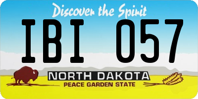 ND license plate IBI057