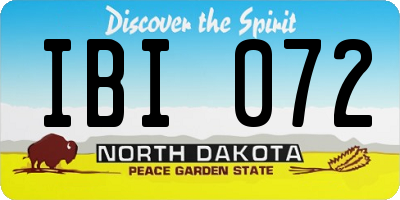ND license plate IBI072