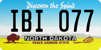 ND license plate IBI077
