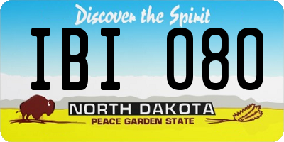 ND license plate IBI080