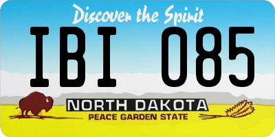 ND license plate IBI085