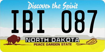 ND license plate IBI087
