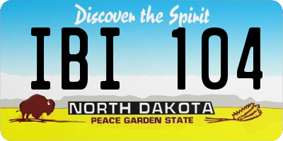 ND license plate IBI104