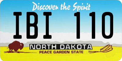 ND license plate IBI110