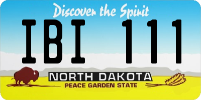 ND license plate IBI111