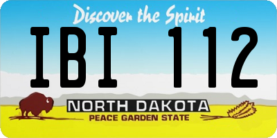 ND license plate IBI112