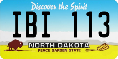 ND license plate IBI113