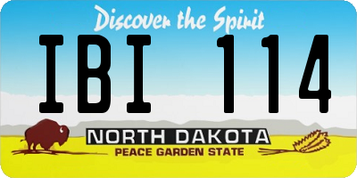 ND license plate IBI114