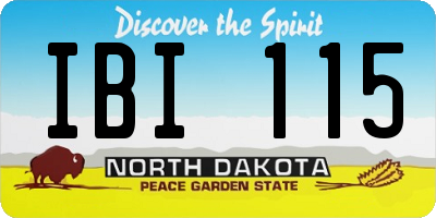 ND license plate IBI115