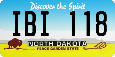 ND license plate IBI118