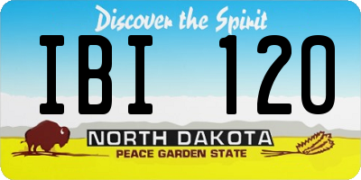 ND license plate IBI120