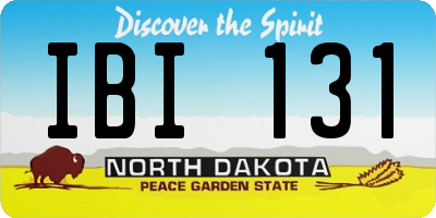 ND license plate IBI131