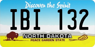 ND license plate IBI132