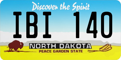 ND license plate IBI140