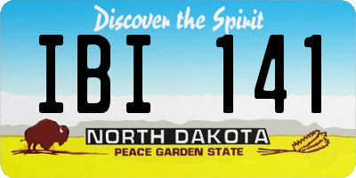 ND license plate IBI141