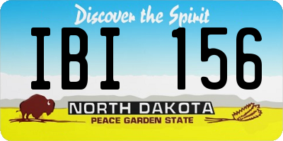 ND license plate IBI156