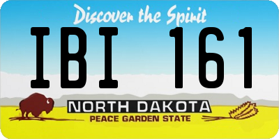 ND license plate IBI161