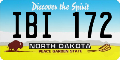 ND license plate IBI172