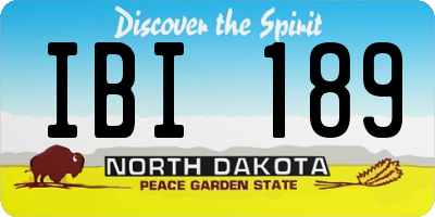 ND license plate IBI189