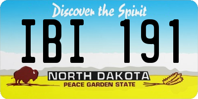 ND license plate IBI191