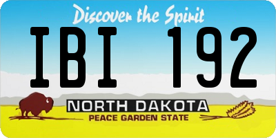 ND license plate IBI192