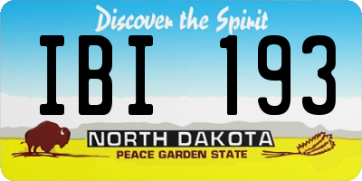 ND license plate IBI193