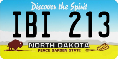 ND license plate IBI213