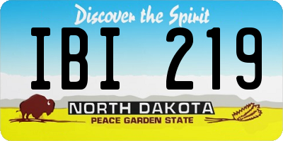 ND license plate IBI219