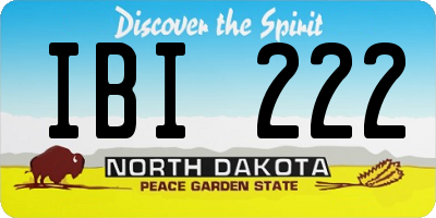 ND license plate IBI222