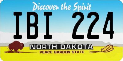 ND license plate IBI224