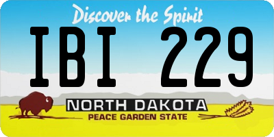 ND license plate IBI229