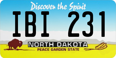 ND license plate IBI231