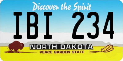 ND license plate IBI234