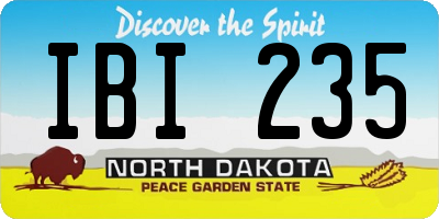 ND license plate IBI235
