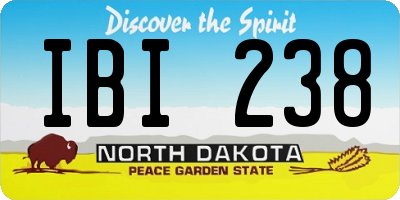 ND license plate IBI238