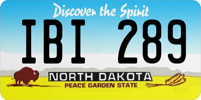 ND license plate IBI289