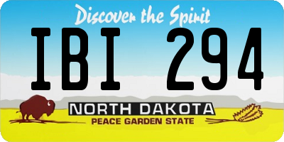 ND license plate IBI294