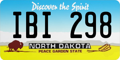 ND license plate IBI298